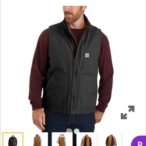 Carhartt LOOSE FIT WASHED DUCK SHERPA-LINED MOCK-NECK VEST #104277 Medium Men’s